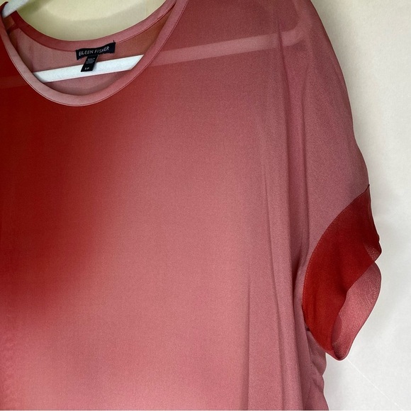 Eileen Fisher Serno Water Color Silk Sheer Blouse Top Sz Sm - Picture 4 of 9